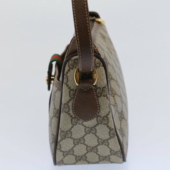 GUCCI GG Canvas Web Sherry Line Shoulder Bag Beige Red 89 02 032 Auth yk8711 - Picture 4 of 16